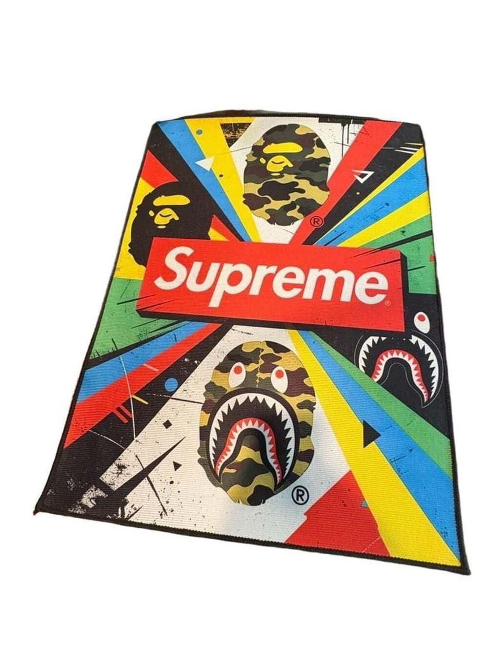 Supreme BAPE Shark Mat Multicolored Rug